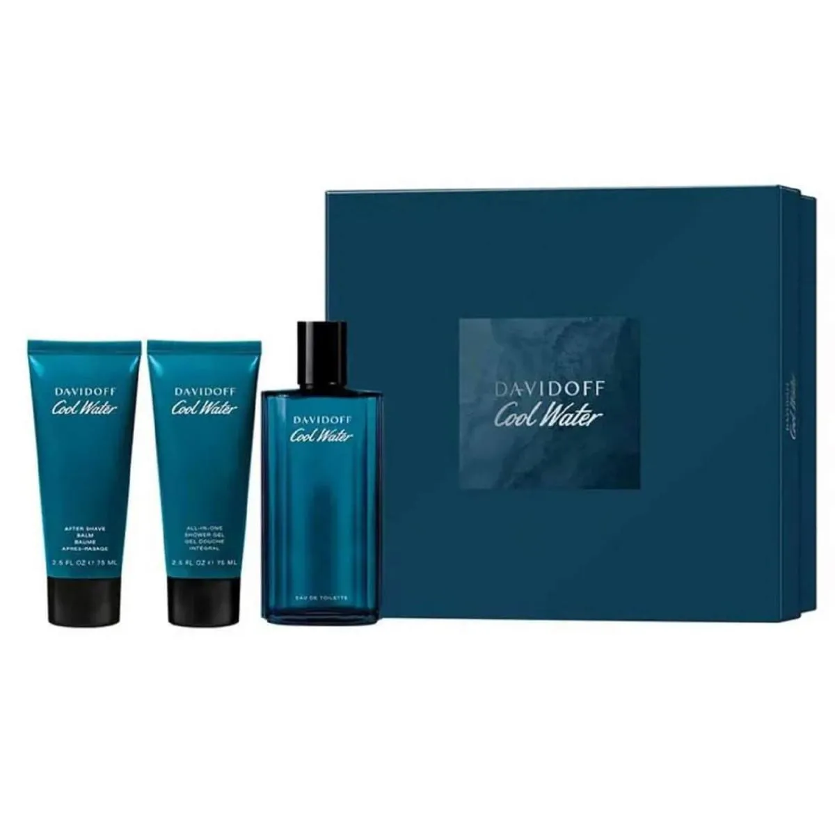 DAVIDOFF COOL WATER COFFRET PERFUME MASCULINO 125ML + GEL DE BANHO 75ML + PóS-BARBA 75ML