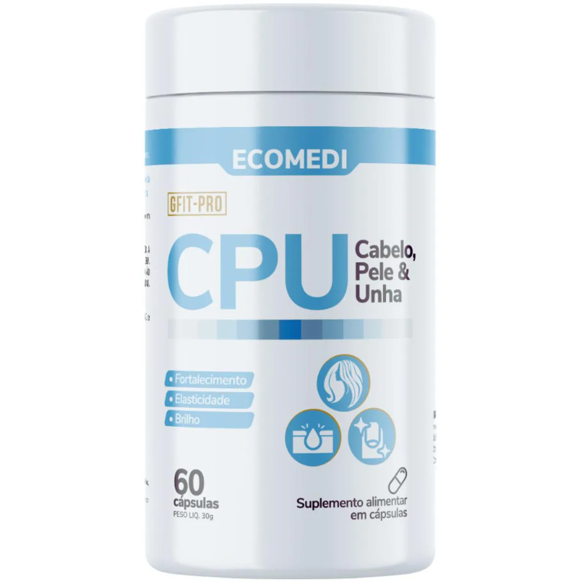 Vitamina Cabelo Pele e Unhas 60 Cápsulas Ecomedi Sem Sabor