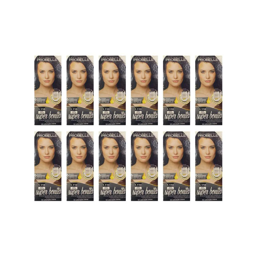 COLORAçAO PROBELLE SUPER BONITA 1.110 PRETO INTENSO PROF-12UN