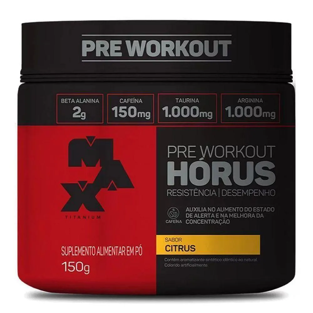 PRé TREINO WORKOUT HORUS MAX TITANIUM POTE 150G CITRUS