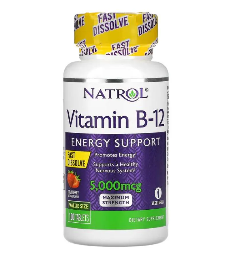 VITAMINA B12 NATROL 5,000MCG 100 CáPS IMPORTADA ORIGINAL Morango