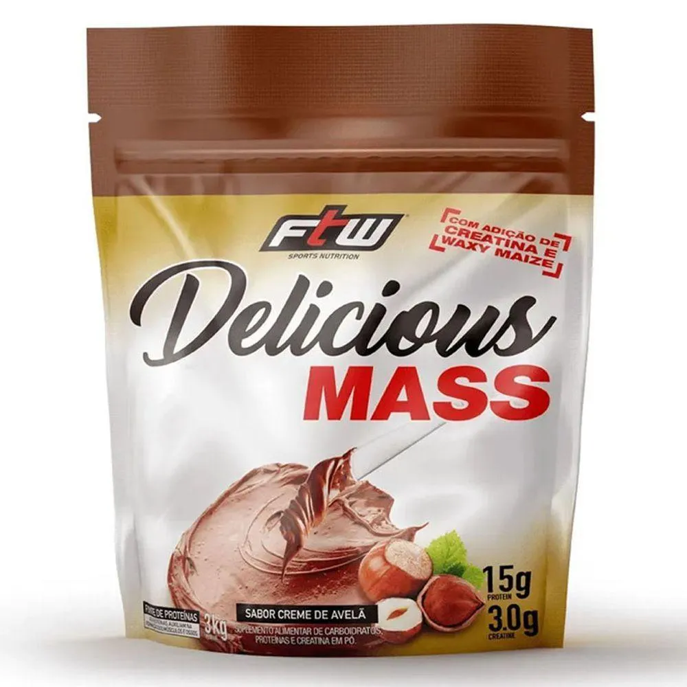 HIPERCALóRICO DELICIOUS MASS FTW 3KG - CREME DE AVELã
