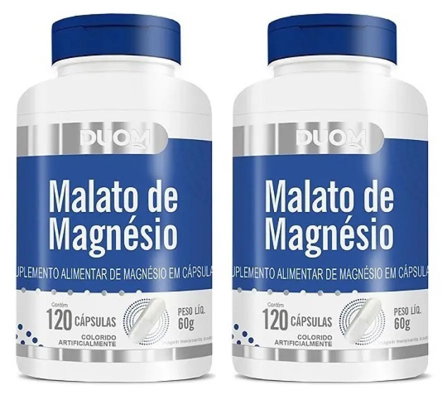 KIT 2 MALATO DE MAGNéSIO COM 120 CáPSULAS - DUOM