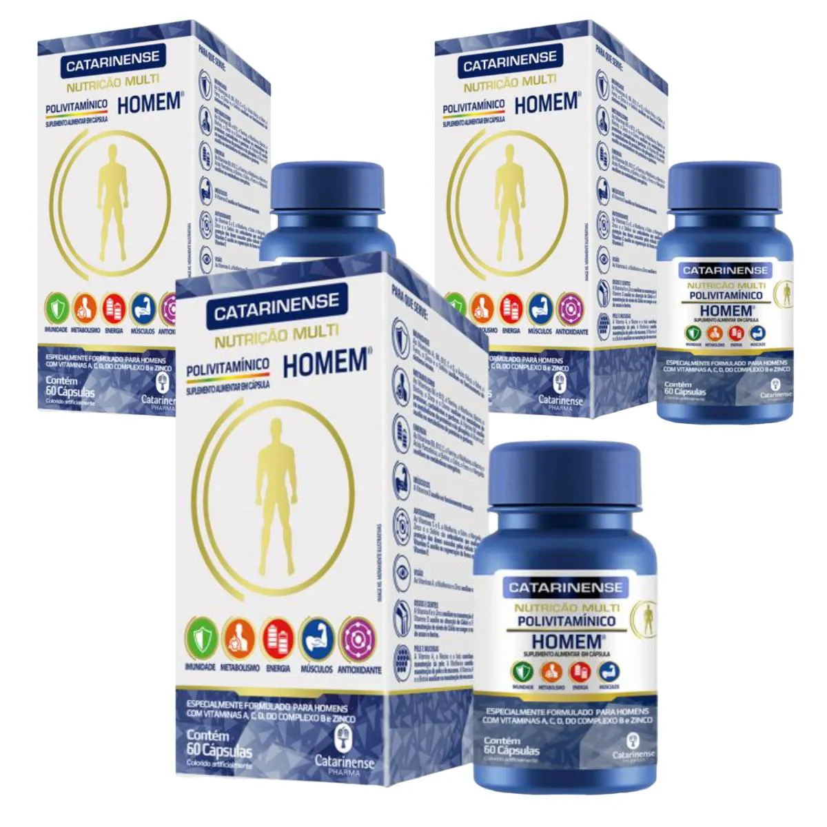 KIT 3 VITAMINA MULTI HOMEM 60 CPS – CATARINENSE