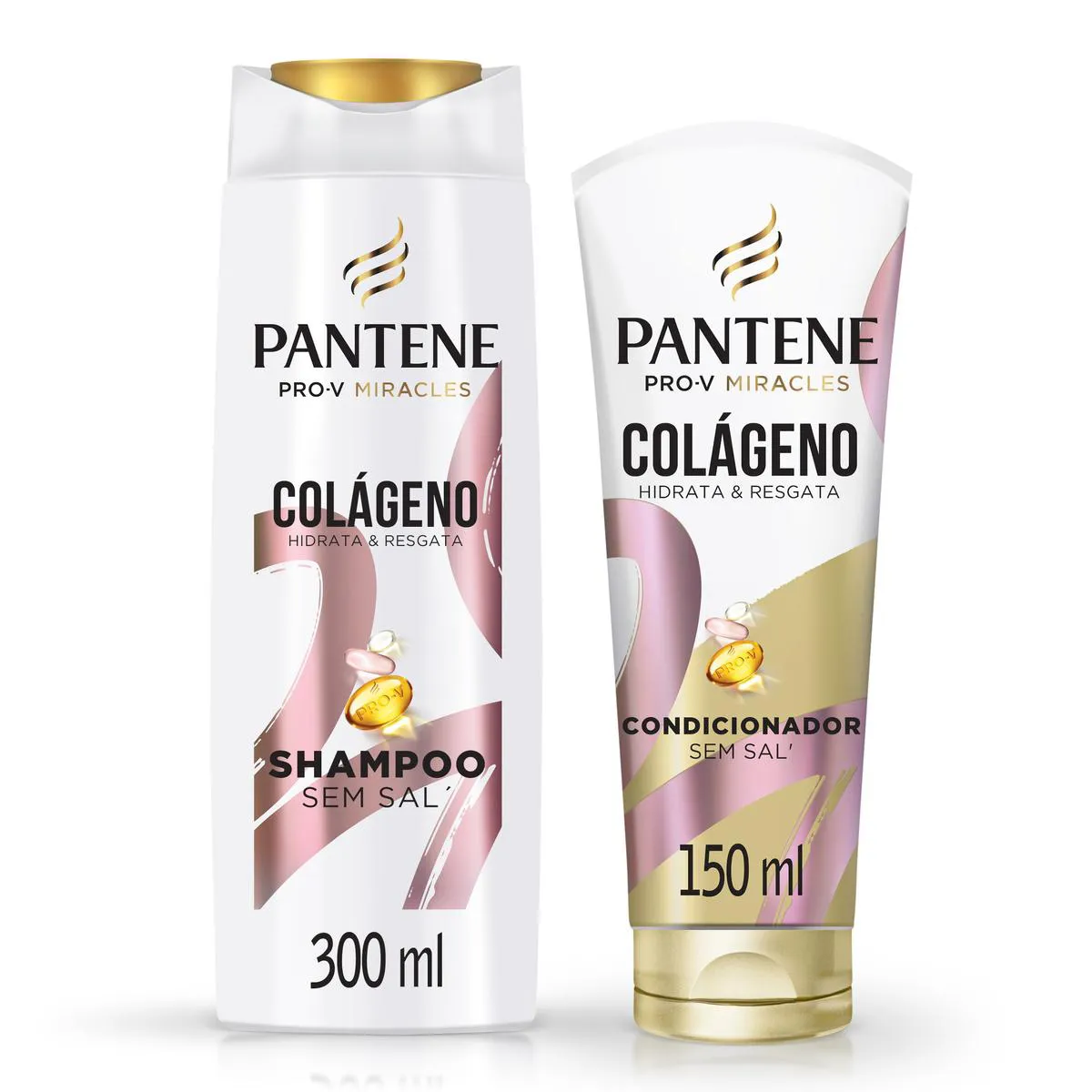 Kit Pantene Pro-V Miracles Colágeno Hidrata & Resgata Shampoo 300ml + Condicionador 150ml