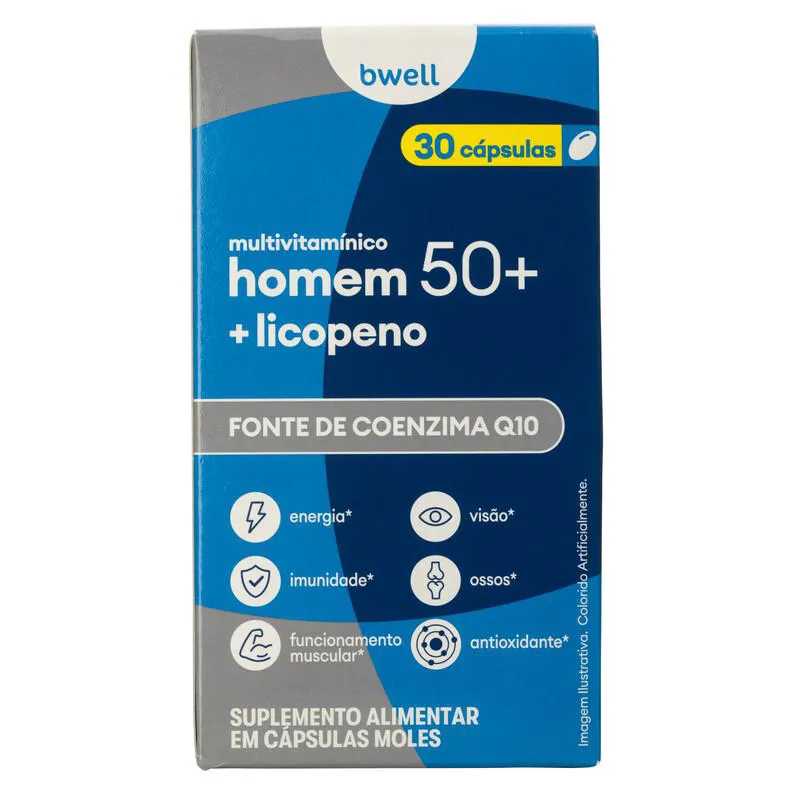 Polivitamínico bwell Homem Senior 50+ 30 Cápsulas