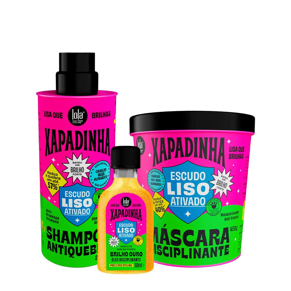 KIT LOLA FROM RIO XAPADINHA SHAMPOO MáSCARA OIL (3 PRODUTOS)