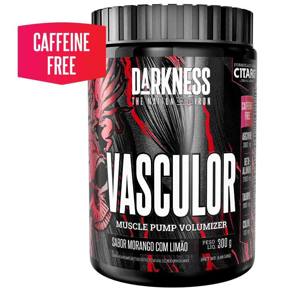 VASCULOR MUSCLE PUMP VOLUMIZER SEM CAFEíNA 300g Morango COM Limão