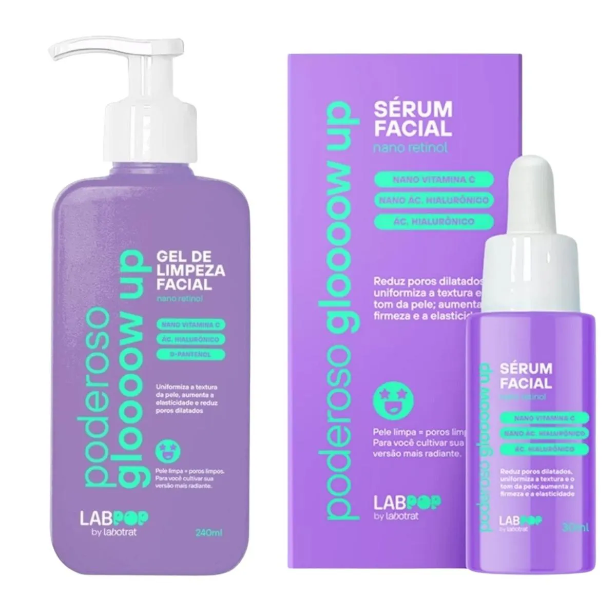 KIT LABOTRAT PODEROSO GLOW SéRUM FACIAL+GEL DE LIMPEZA FACIAL