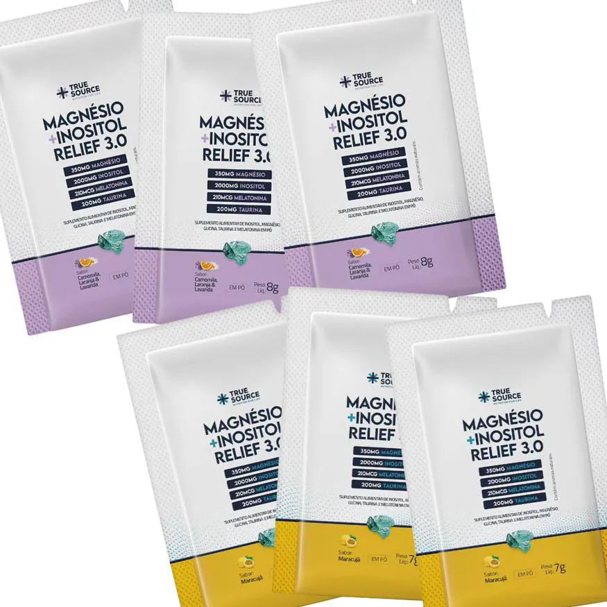 MAGNESIO INOSITOL SACHE 3.0 TRUE SOURCE - KIT COM 6 UNID