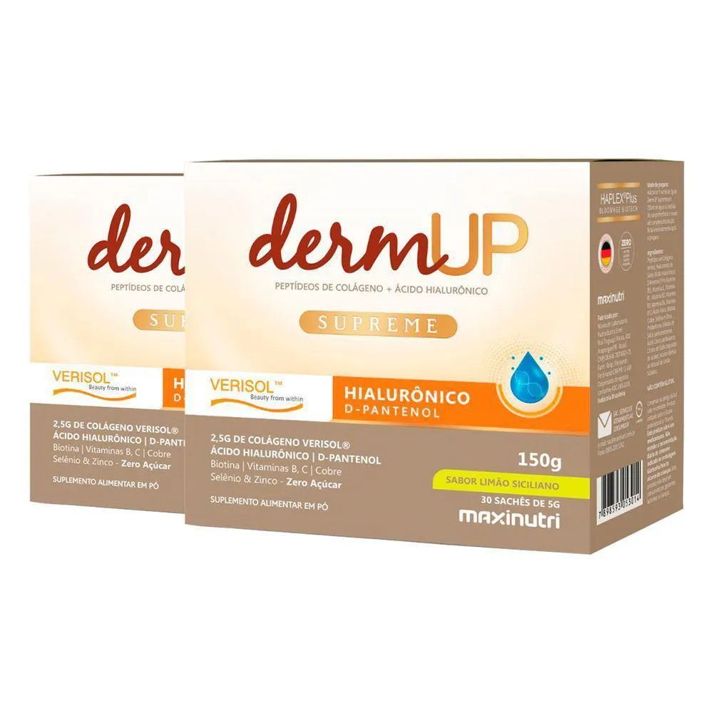 KIT 2 DERMUP SUPREME VERISOL MAXINUTRI 30 SACHêS LIMãO SICILIANO
