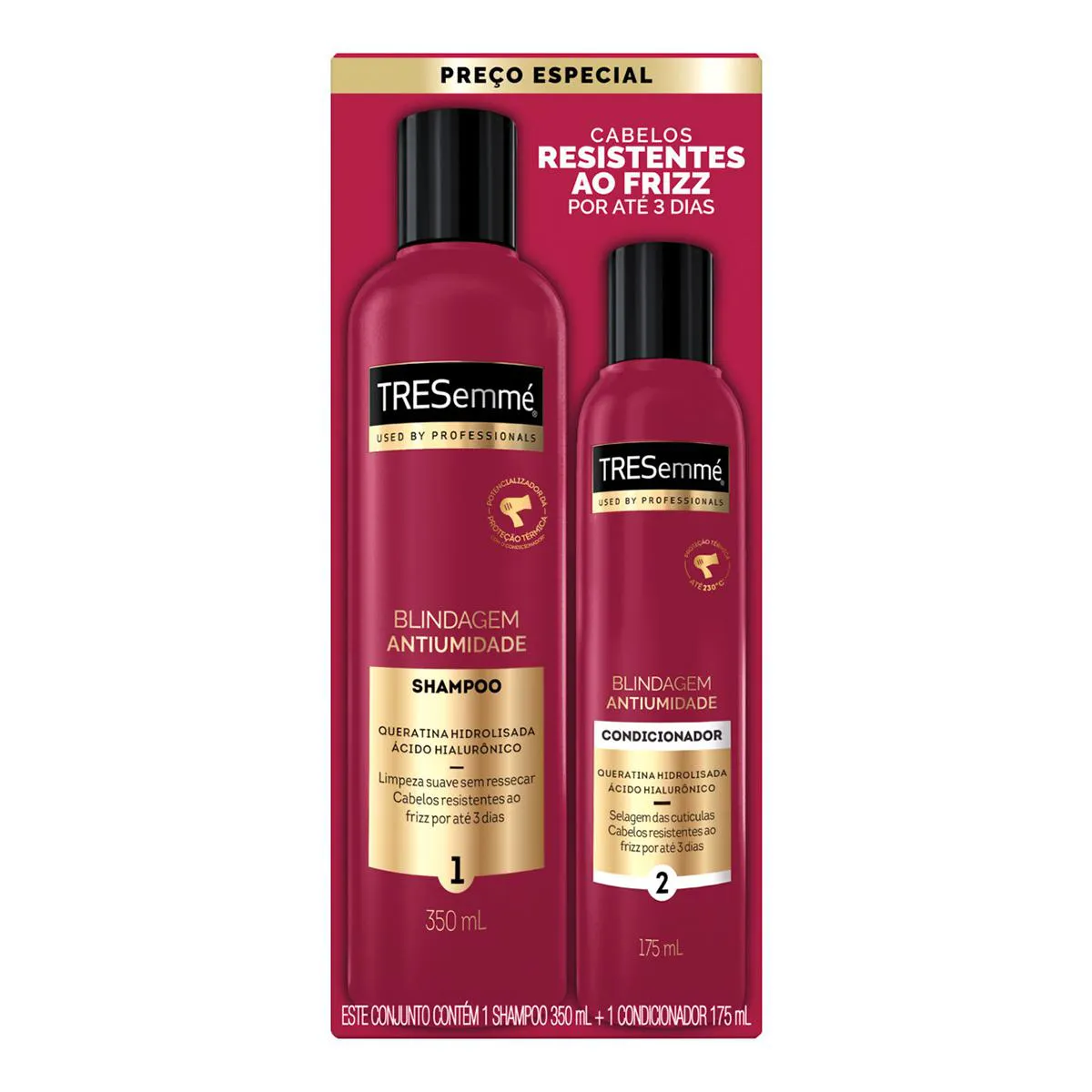 Kit Tresemmé Blindagem Antiumidade Shampoo 350ml + Condicionador 175ml