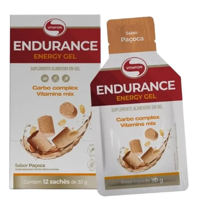 ENDURANCE ENERGY CARBOIDRATO EM GEL PAçOCA 30G VITAFOR 12 SACHêS