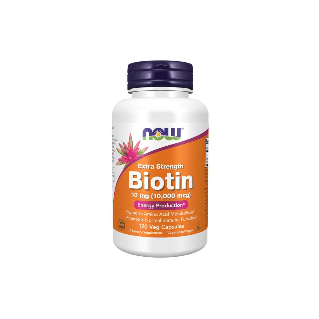 BIOTINA (VITAMINA B7) 10MG NOW FOODS 120 CáPSULAS VEGETAIS
