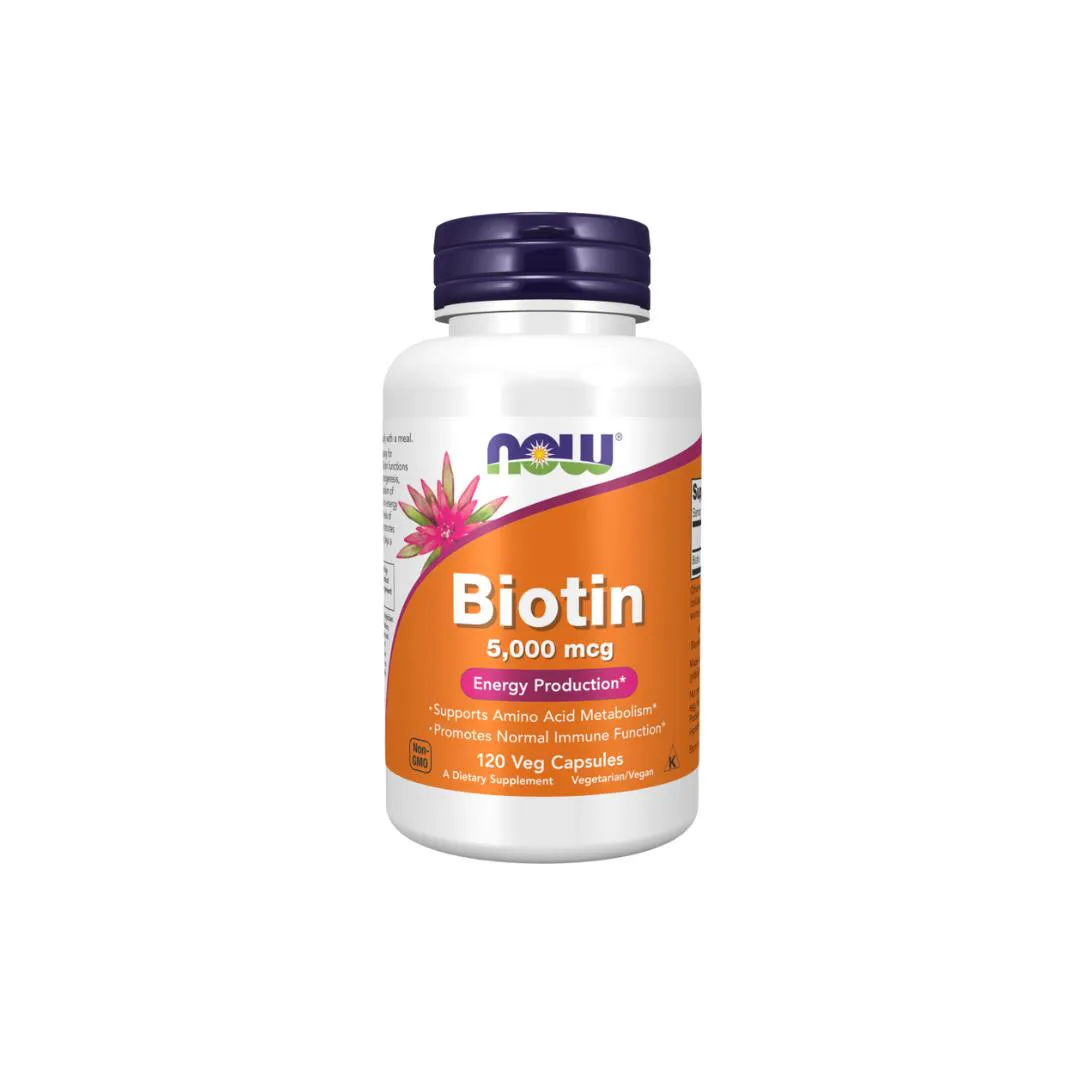 BIOTINA (VITAMINA B7) 5000 MCG NOW FOODS 120 CáPSULAS VEGETAIS