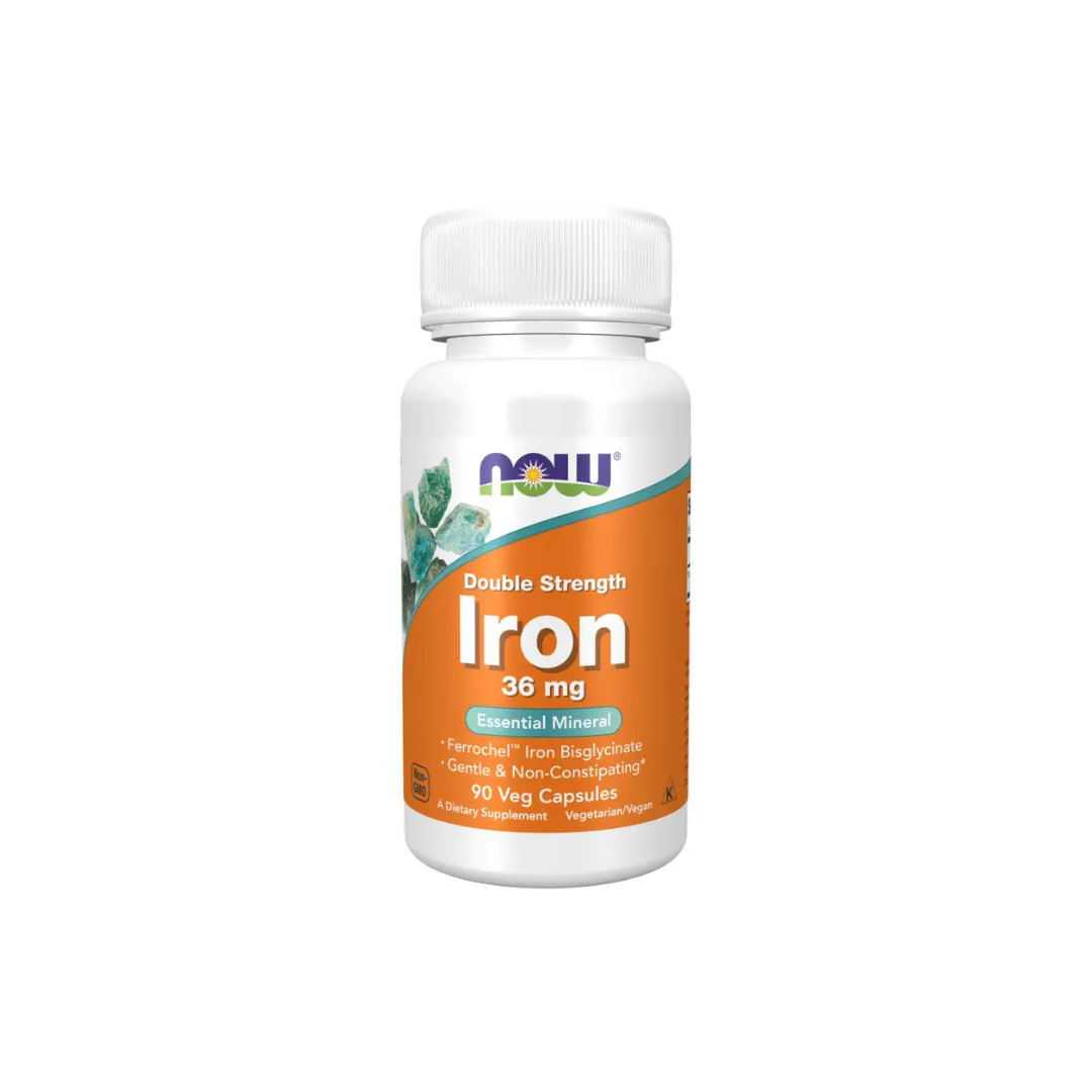 BISGLICINATO DE FERRO 36MG NOW FOODS 90 CáPSULAS