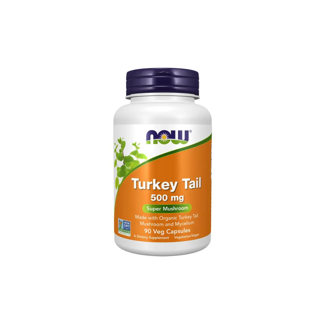 COGUMELO TURKEY TAIL 500MG NOW FOODS 90 CáPSULAS VEGETAIS