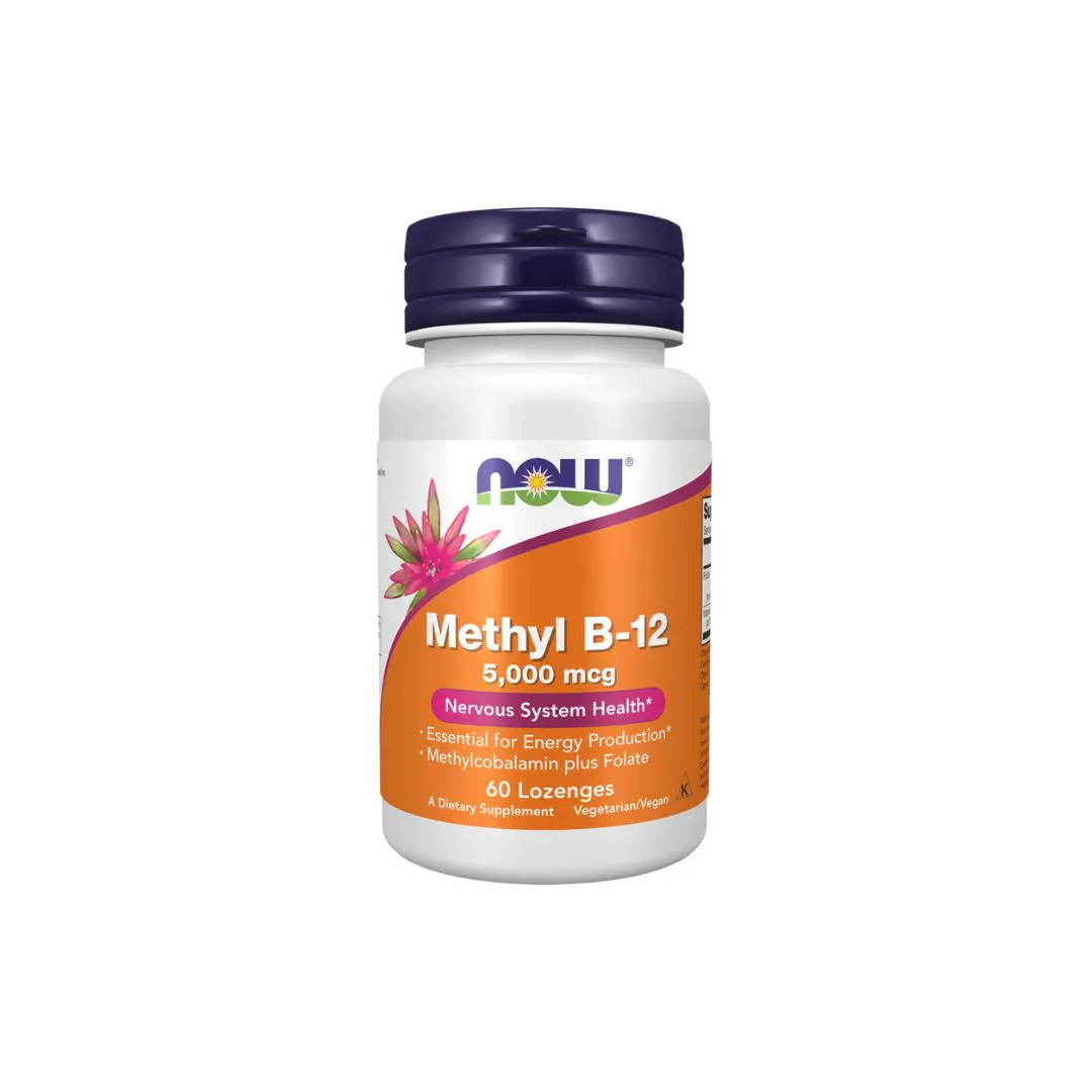 VITAMINA B12 METILCOBALAMINA (METHYL B12) 5.000 MCG NOW FOODS 60 PASTILHAS