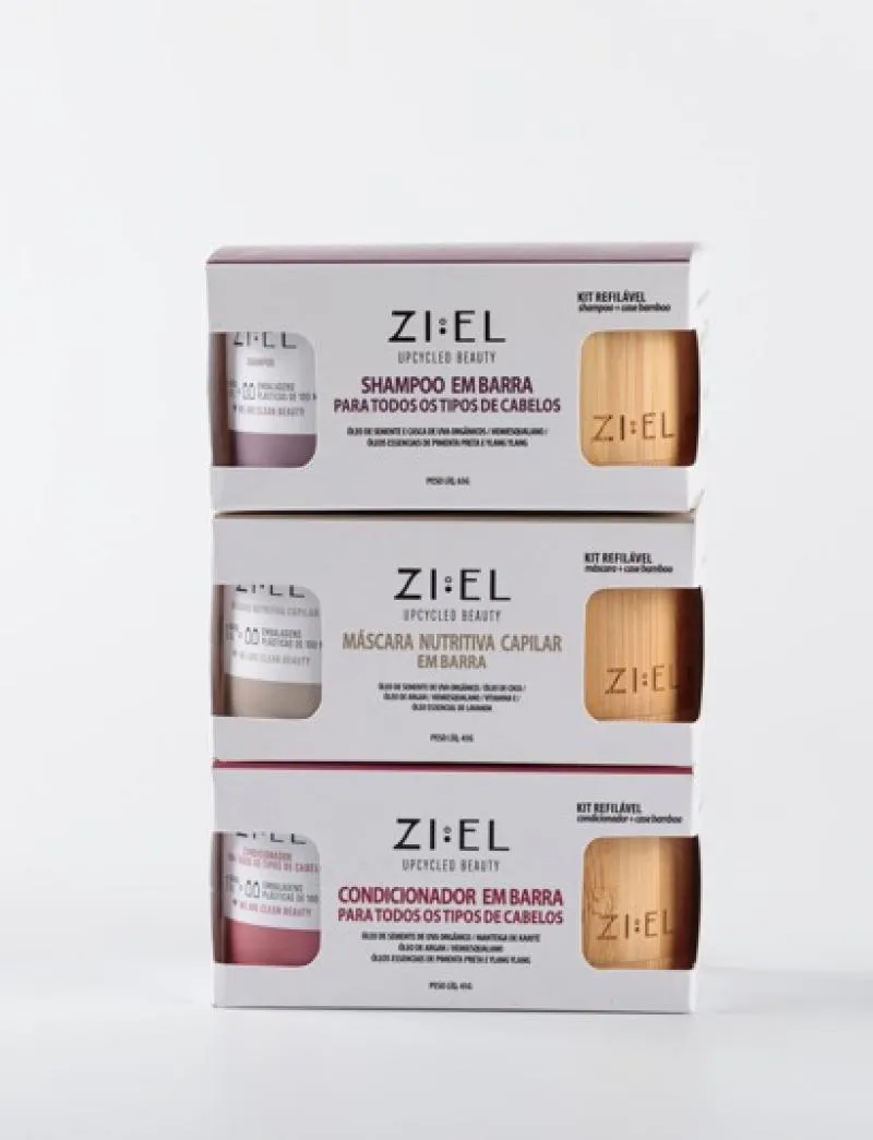 TRIO MACIEZ E BRILHO UVA COM CASE DE BAMBU + HIDRATAÇÃO EXTRA: SHAMPOO + CONDICIONADOR + MáSCARA CAPILAR
