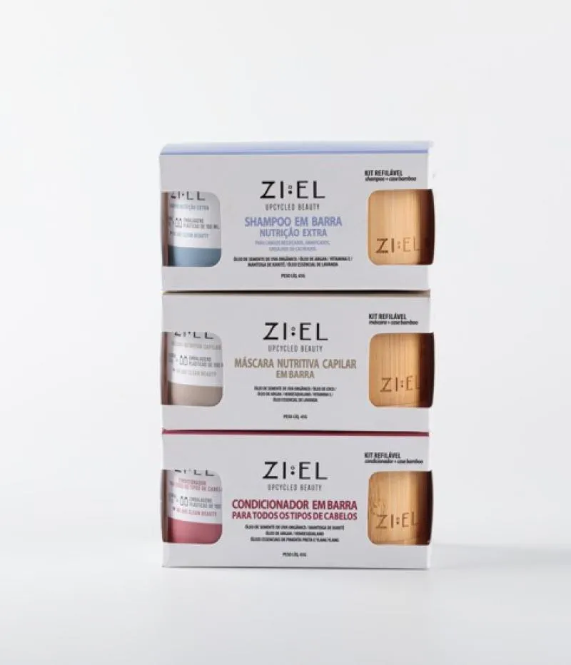 TRIO NUTRIÇÃO COM CASE DE BAMBU + HIDRATAÇÃO EXTRA: SHAMPOO + CONDICIONADOR + MáSCAR CAPILAR