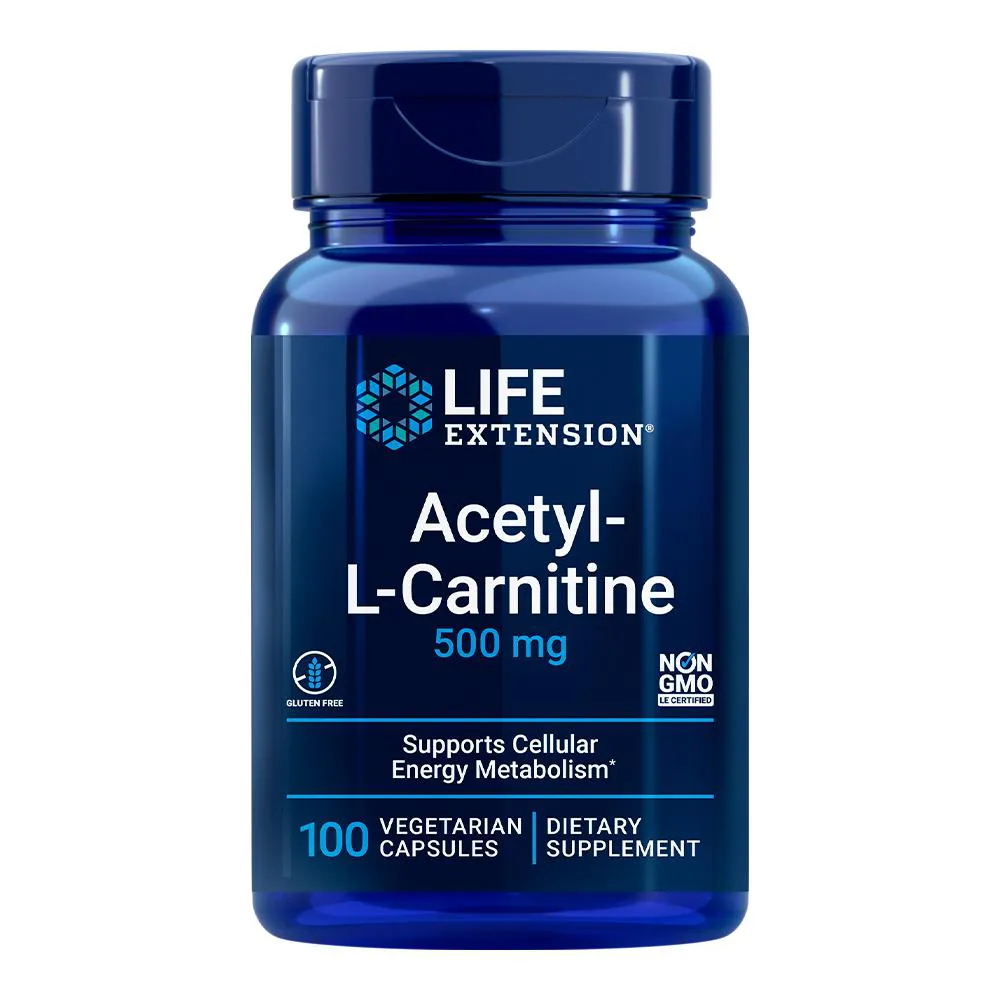ACETIL-L-CARNITINA 500MG LIFE EXTENSION 100CAP IMPORTADO