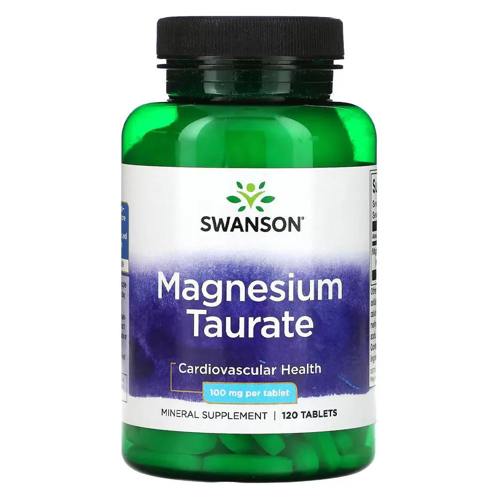 MAGNéSIO TAURATO 100MG SWANSON 120 TABLETS IMPORTADO