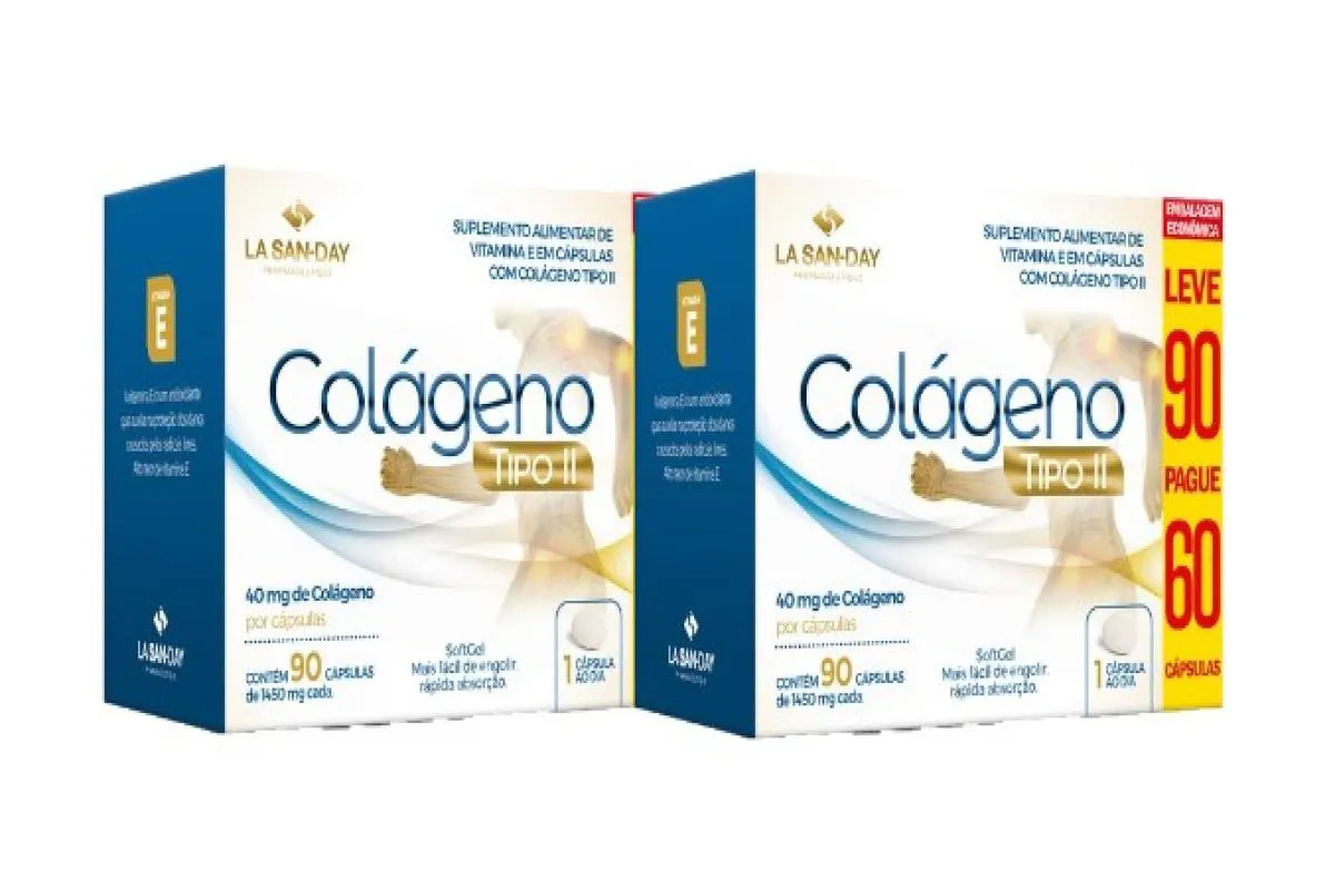 KIT 2X SUPLEMENTO COLáGENO TIPO II 90 CáP - LA SAN DAY
