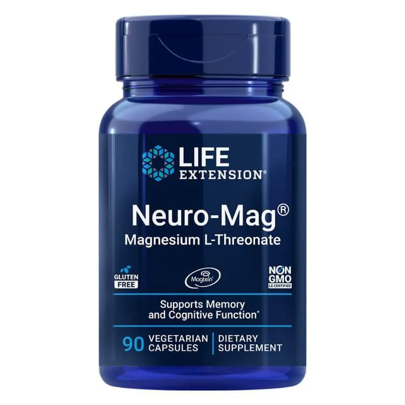 NEURO-MAG MAGNéSIO L-TREONATO 90 CáPSULAS - LIFE EXTENSION SEM Sabor