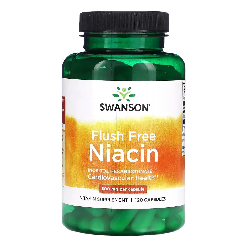NIACINA FLUSH FREE 500MG SWANSON 120 CáPSULAS IMPORTADO