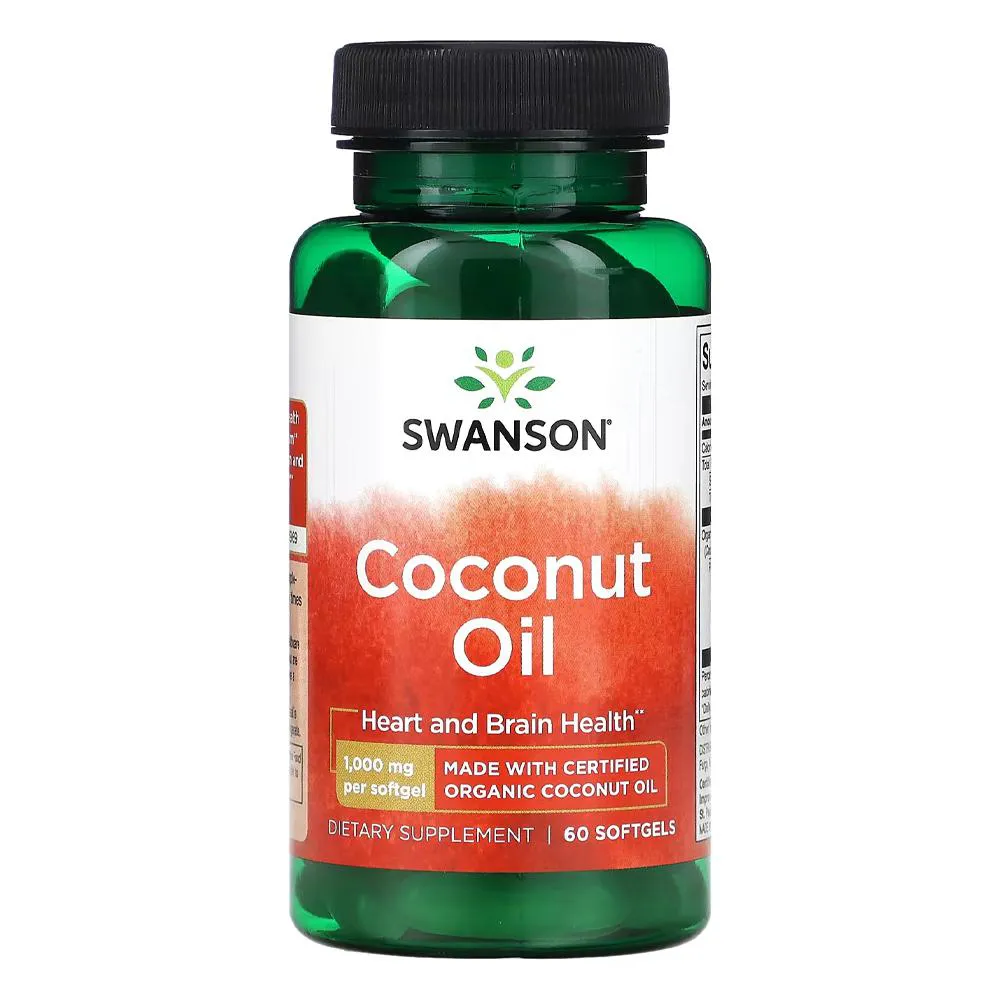 ÓLEO COCO ORGâNICO 1000MG SWANSON 60 SOFTGELS IMPORTADO
