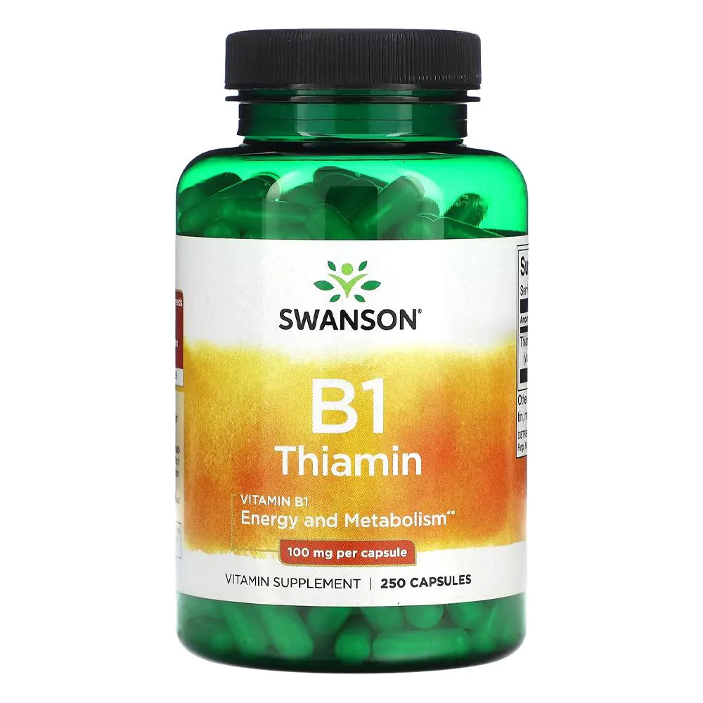 VITAMINA B1 TIAMINA 100MG SWANSON 250 CAPSULAS IMPORTADO