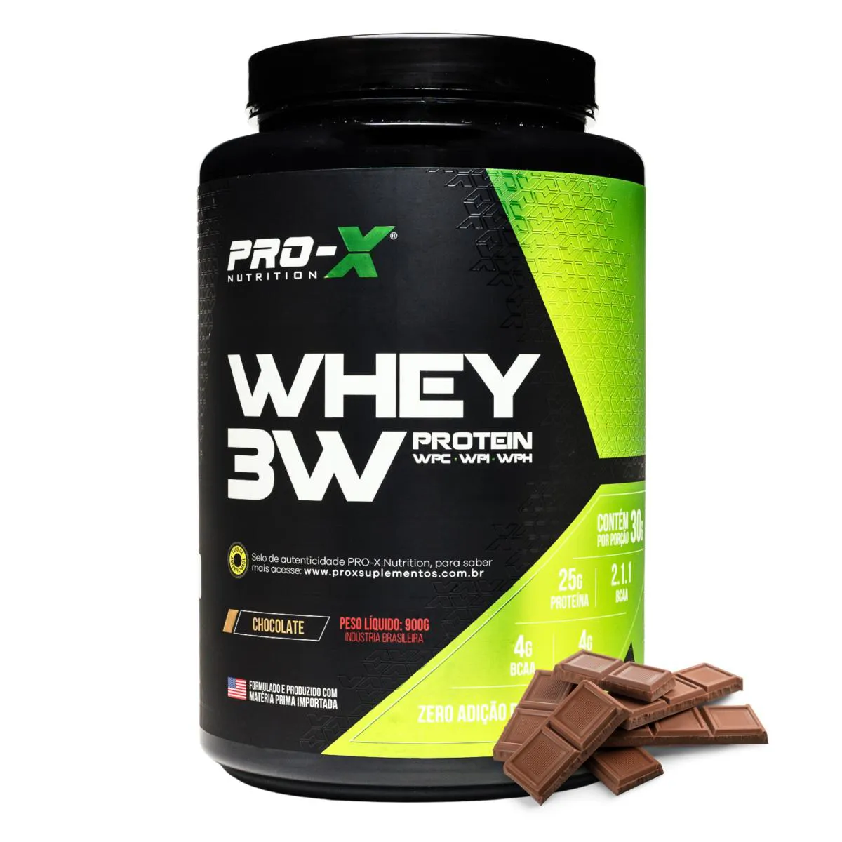 WHEY 3W SABOR CHOCOLATE WHEY PROTEIN PROX NUTRITION 900G