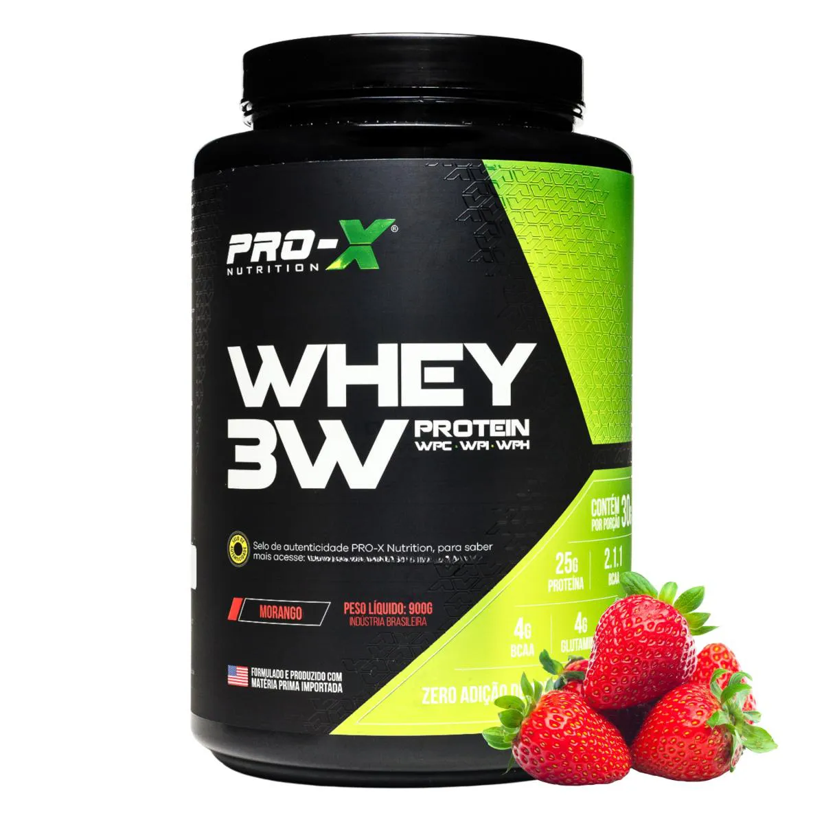 WHEY 3W SABOR MORANGO WHEY PROTEIN PROX NUTRITION 900G