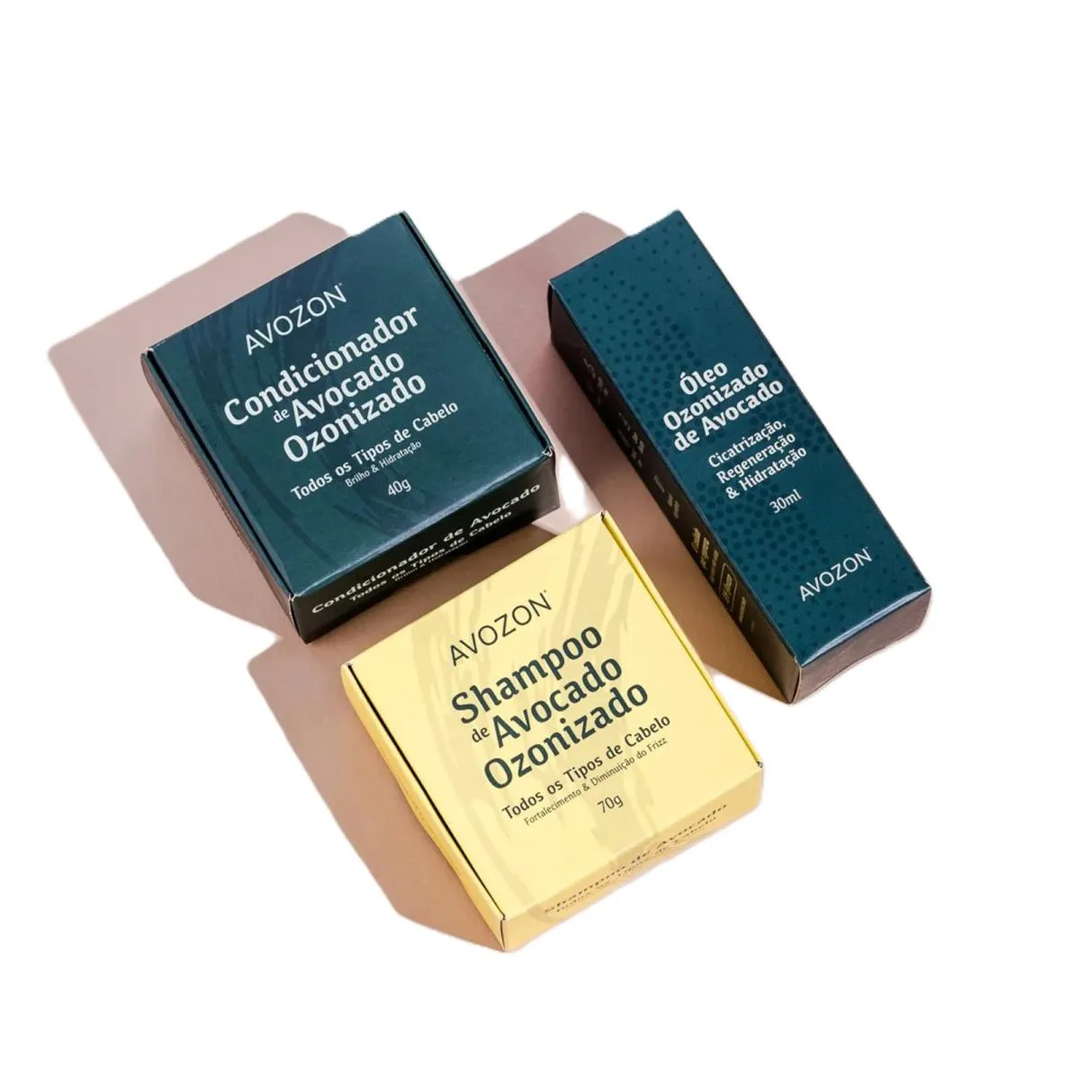 KIT ÓLEO AVOCADO OZôNIO + SHAMPOO ABACATE + CONDICIONADOR AVOCADO OZONIZADO  - TRIO CABELOAVOZON