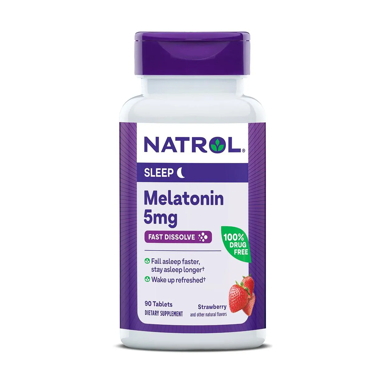 NATROL, MELATONINA 5 MG FAST DISSOLVE 90 TABLETES MORANGO