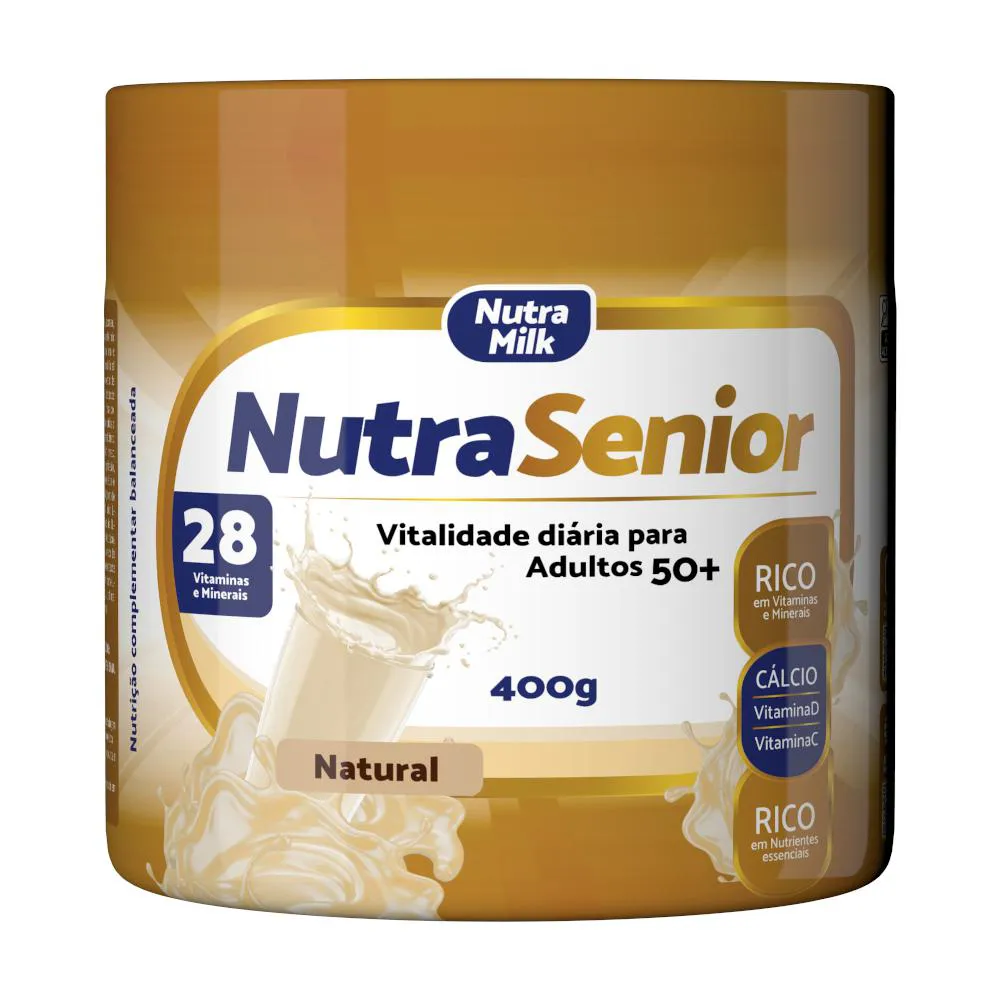 NUTRA SENIOR ADULTO 50+ COMPLEMENTO ALIMENTAR 400G - 28 VITAMINAS E MINERAIS Natural