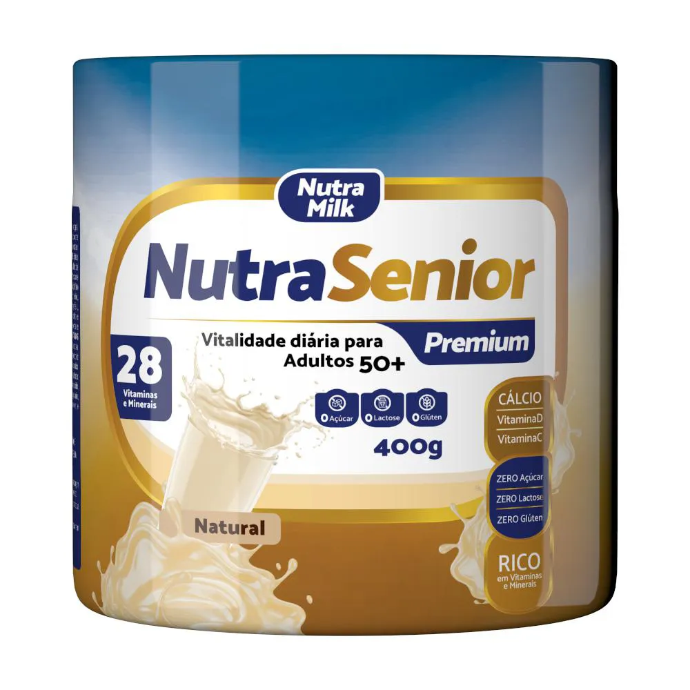 NUTRA SENIOR PREMIUM ADULTO 50+ COMPLEMENTO ALIMENTAR 400G - 28 VITAMINAS E MINERAIS Natural