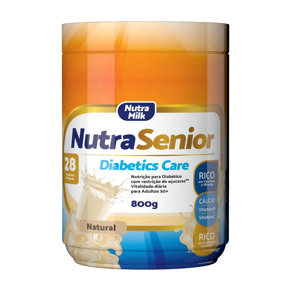 NUTRA SENIOR ADULTO 50+ DIABETICS CARE COMPLEMENTO ALIMENTAR 800G - 28 VITAMINAS E MINERAIS Natural