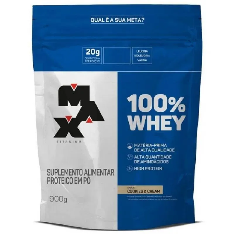 100% WHEY REFIL (900G) - SABOR: COOKIES AND CREAM