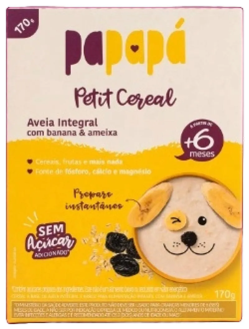 CEREAL INFANTIL AVEIA, BANANA E AMEIXA PAPAPá 170G