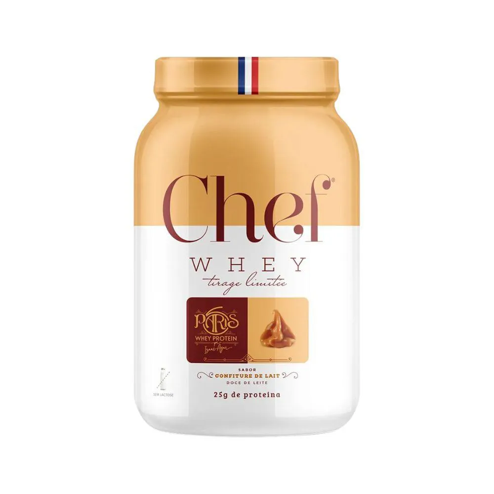 CHEF WHEY PROTEIN PARIS 6 EM Pó ZERO LACTOSE POTE 800G - CHEF WHEY Doce DE Leite