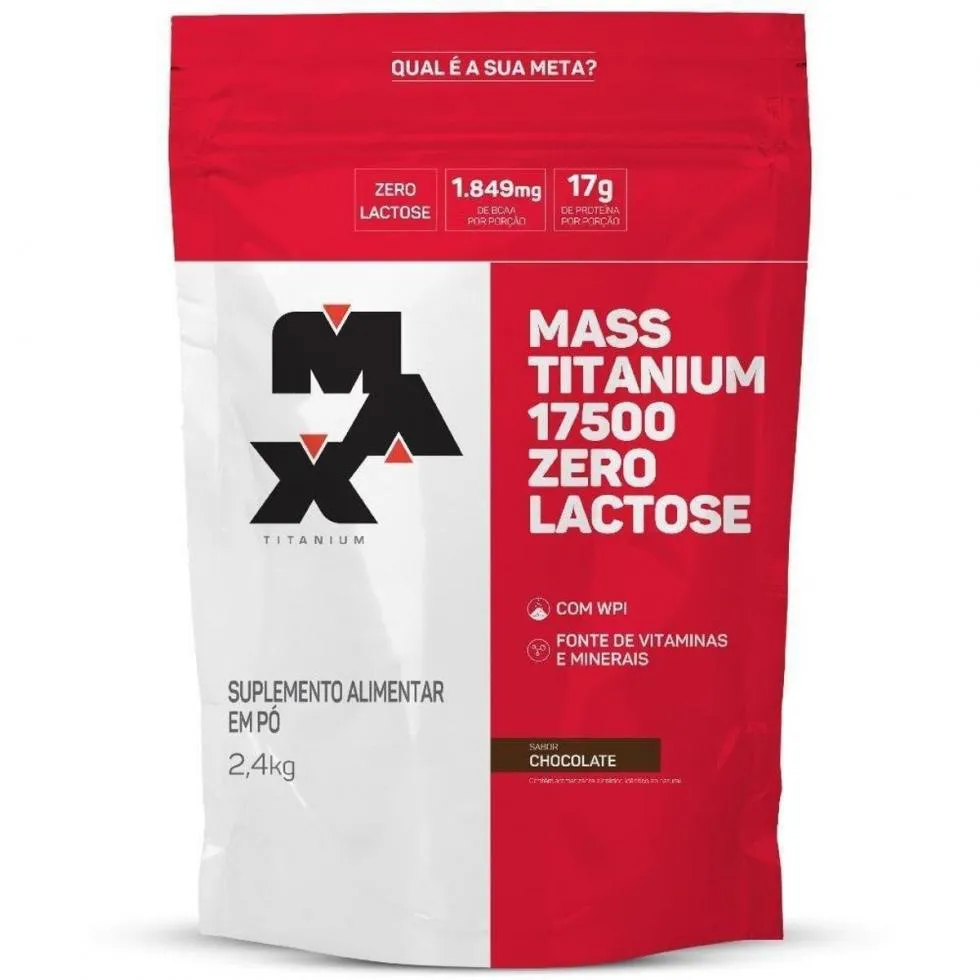 MASS TITANIUM 17500 ZERO LACTOSE (2,4KG) - SABOR: CHOCOLATE