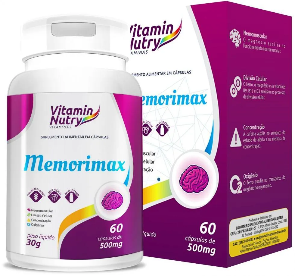 MEMORIMAX 500MG (60 CAPS) - PADRãO: ÚNICO