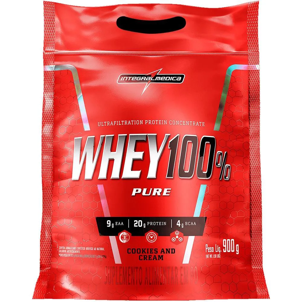WHEY 100% PURE 900GR - INTEGRALMEDICA Cookies AND Cream