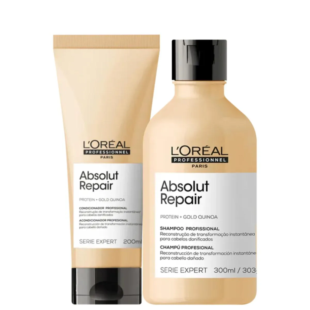 LORéAL KIT SHAMPOO 300ML + CONDI 200M ABSOLUT R GOLD QUINOA