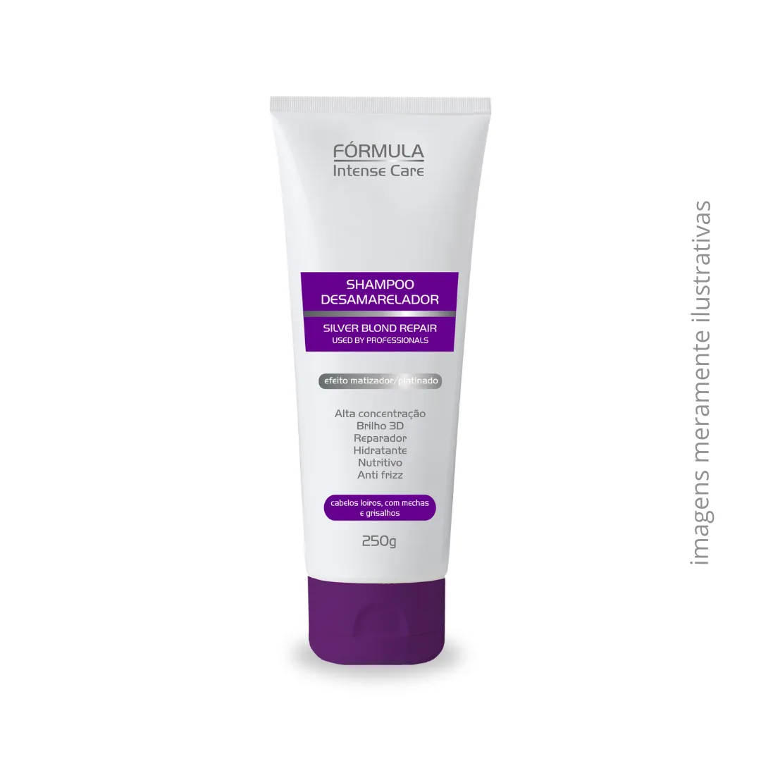 Shampoo Desamarelador Silver Blond Repair 250g - Fórmula Intense Care - Brilho 3D e Efeito Platinado