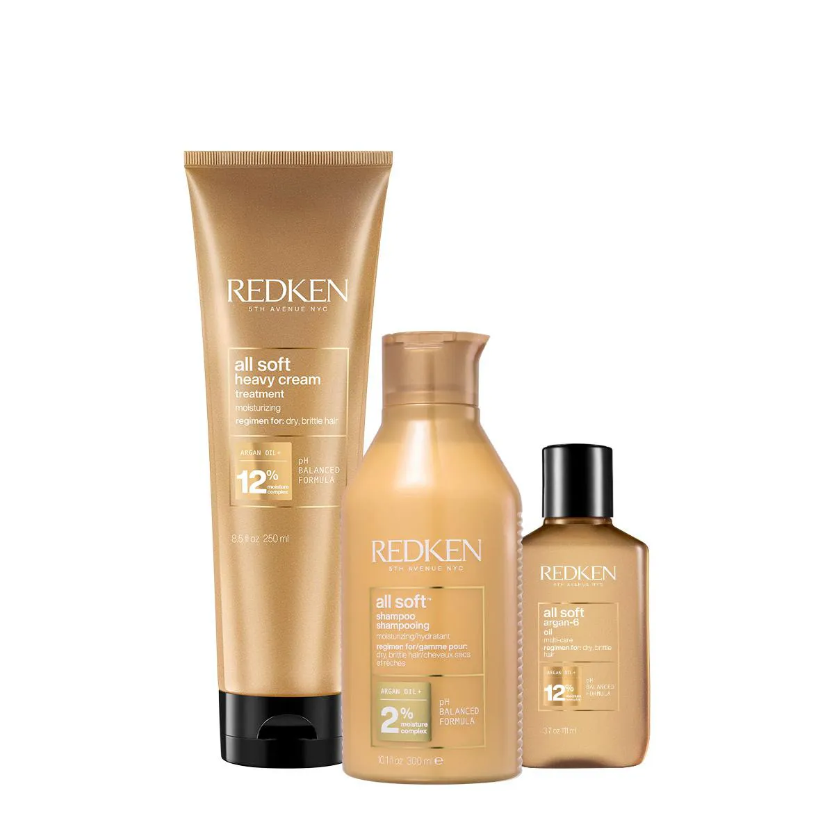 KIT REDKEN ALL SOFT SHAMPOO MáSCARA ÓLEO (3 PRODUTOS)