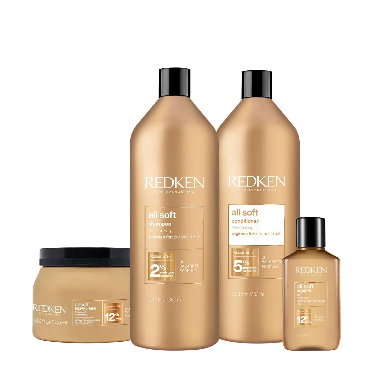 KIT REDKEN ALL SOFT SALON TOTAL OIL 111 (4 PRODUTOS)