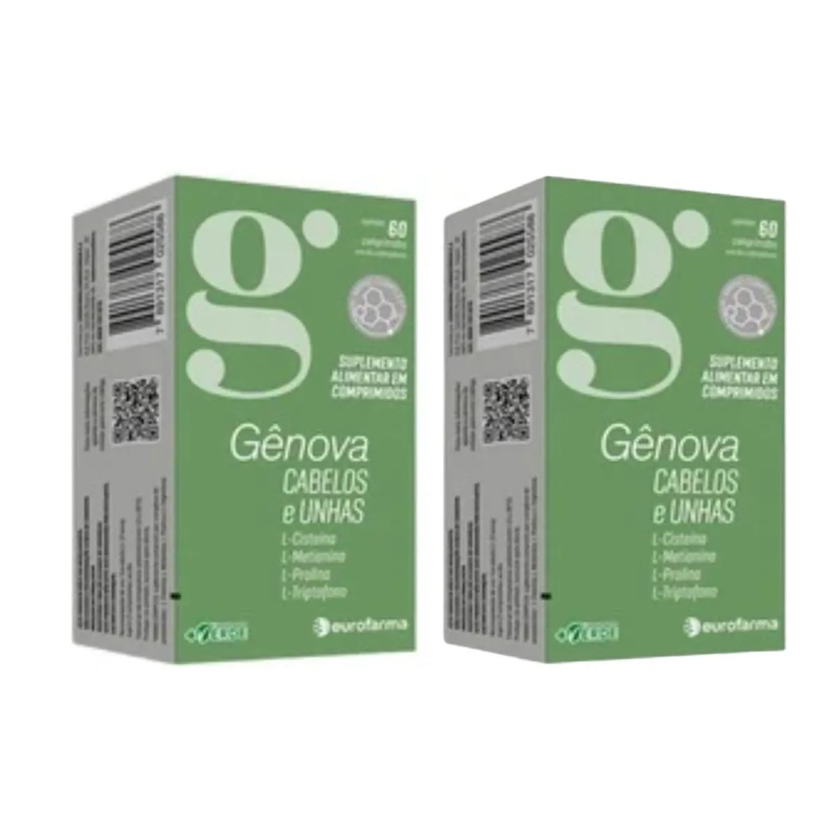 KIT C2 GêNOVA SUPLEMENTO ALIMENTAR CABELOS UNHAS - EUROFARMA