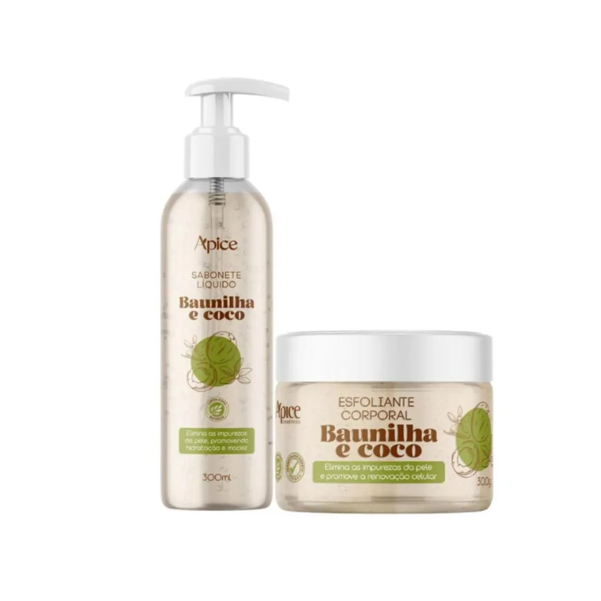 APICE KIT CORPORAL - SABONETE E ESFOLIANTE BAUNILHA E COCO